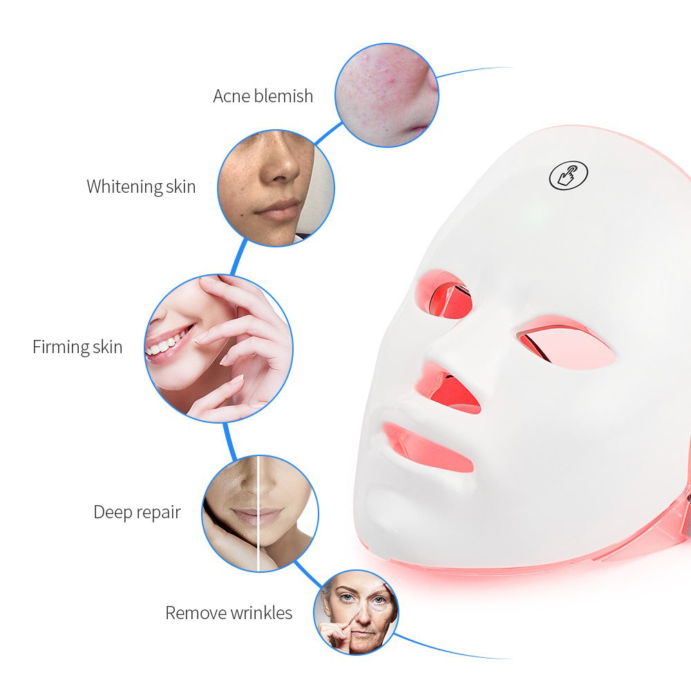 Masque Facial à LED 7 couleurs - luminothérapie - appareil de Rajeunissement de la peau - thérapie cutanée - SofiaWoman™